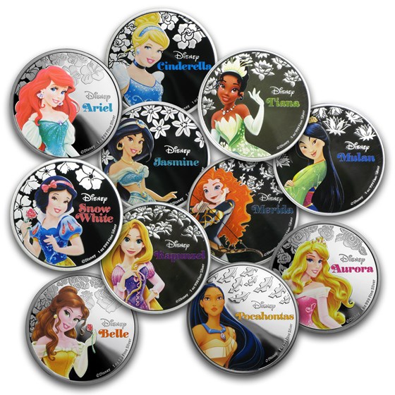 2015-16 Niue 11-Coin Silver $2 Disney Princess Set 2015-16 Niue 11-Coin Silver $2 Disney Princess Set